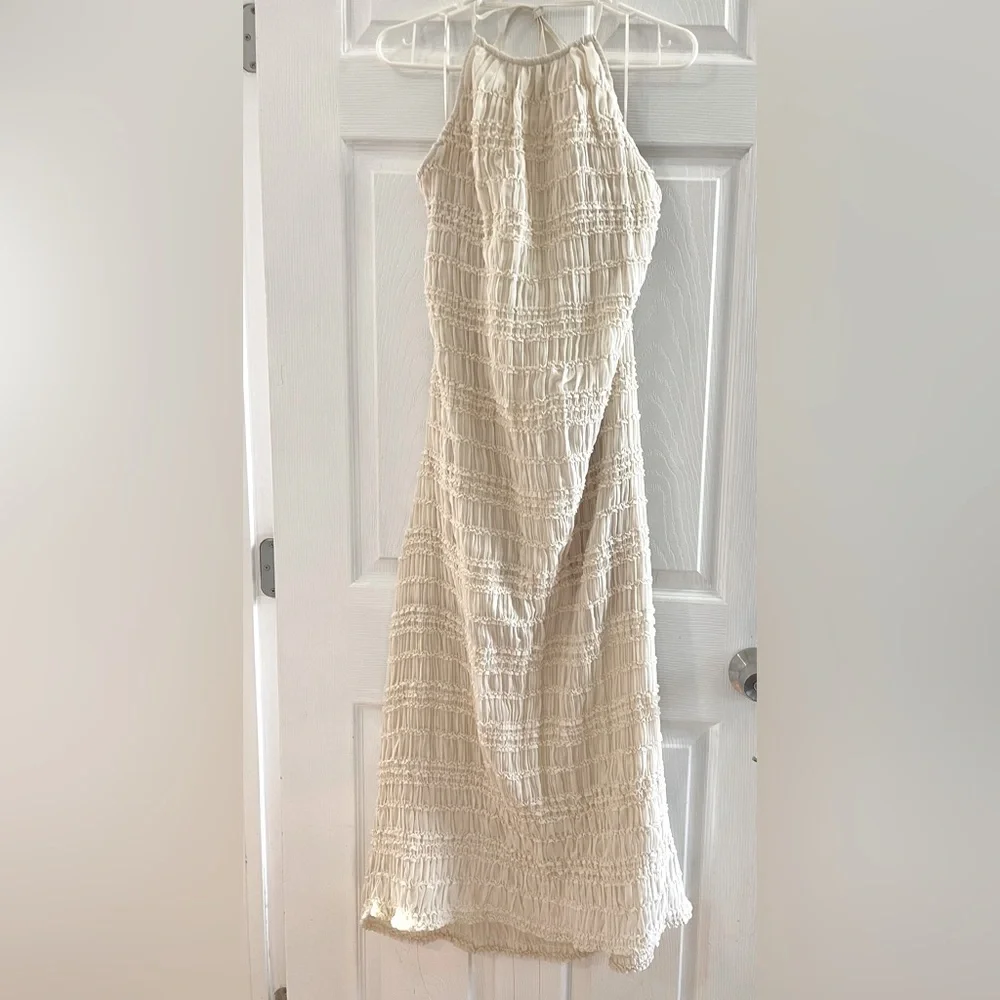 Abercrombie Fitch Beige Halter Maxi Dress Large NWT